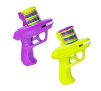 PLLKAB 2 pcs Foam Disc Launcher Flying Disc Airplane Foam Disc Launcher Launcher Toy Disk Toy Saucer Launcher and Flying Saucers Gifts for Kids Outdoor Games Activities
