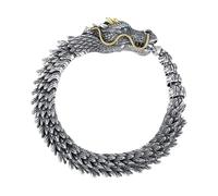 pllqsvih Vintage 3D Dragon Bone Bracelet for Men, Retro Gothic Mythical Dragon Head Wristband, Stylish Jewelry Gift for Boyfriend(18cm)