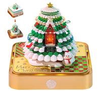 PLLYPE 3D Desk Calendar 2026, Time Piece Calendar with Light & Dust Cover, Christmas Tree 3D Tear Away Calendar, Paper Carving Art Memo Pad for Office & Home (Christmas Tree House)