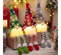 PLLYPE 3PCS Light Up Gonks Christmas Decoration, Christmás Gnomes with Glittery Hat, Swedish Santa Gnome, Christmas Gonks, Gonk Elf Ornaments for Decorations Indoor, Holiday Decor