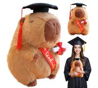 PLLYPE Graduation Stuffed Animal, Lovely 2025 Capybara Plush, Hugging Doll Doctoral Hat Animal for Graduation Great Gifts and High School College Class Gift (23cm)