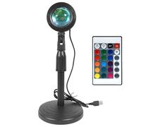 PLLYPE Sunset Lamp Projector, 16 Colors Rainbow RGB Sunset Lamp Remote Control, 360 Degree Rotation Romantic Vision Mood Light for Bedroom Photography Party Selfie Living Room Home Decor