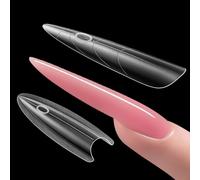 Plman 240 PCS Sandwich Nail Dual Forms, 14 Sizes Nail Tips for Builder Gel, Dual Forms for Polygel, Nail Extension for Beginner & Professional, Create Salon Quality Nail Art at Home (Almond-shaped)