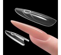 Plman 240 PCS Sandwich Nail Dual Forms, 14 Sizes Nail Tips for Builder Gel, Dual Forms for Polygel, Nail Extension for Beginner & Professional, Create Salon Quality Nail Art at Home (Oval)