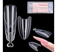 Plman 240 PCS Sandwich Nail Dual Forms, Nail Extension Kit for Beginner & Professional, 14 Sizes Dual Form for Polygel and Builder Gel, Salon and Home DIY Nail Art Tools (Oval)