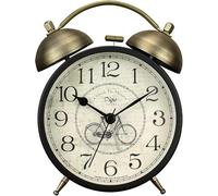 Plmmperation Twin Bell Alarm Clock, 4-Inch with Backlight Loud for Heavy Sleepers, Small Desk Clock for Bedside Table, Battery Operated (Bike)