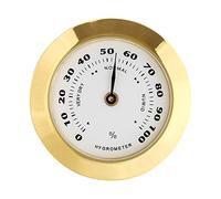 PLMN 38 mm round glass analogue hygrometer for humidors, for guitars, violins, cigar tobacco.