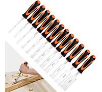 PLMNBQWE 12 Piece Wood Chisel Set Hand Chisel Set Manganese Steel Wood Carving Tools Soft Grip Handles with High Impact Hammer Steel-end Woodworking