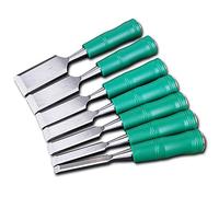 PLMNBQWE 7 Piece Wood Chisel Set Sturdy Manganese Steel Woodworking Tools Ergonomic Handle Carpenter Carving Striking Cap Blade Guard