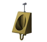 PLMNBQWE Urinal Troughs,Men's Flushing Urinal, Wall Mounted Stainless Steel Urinal, with Manual Flush Valve, Powerful Flush, Adult Bathrooms Toilet Urinal, Wire Drawing Process, Easy to Clean