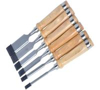 PLMNBQWE Wood Chisel Set Hammer End Ergonomic Handles Woodworking Carving 6 Piece Kit