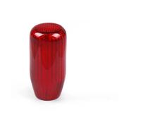 PLMNHSS Car Gear Shift Knob Racing Real Carbon Fiber Gear Shift knob Manual Transmission Shifter Lever Knob Round Ball Shape Handle Knob(73MM red)