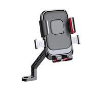 PLMNHSS Cell Phone Handlebar Mounts Motorcycle Bicycles Phone Mount Clip Riding Shockproof Phone Holder Motorbike Scooter Cycling Navigation Support Bracket(Red rearview)