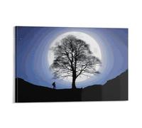 PLMoney Sycamore Gap Tree Canvas Wall Art Customised Personalised Photo on Canvas for Bedroom Room Picture Digitally Printed 12x18inch(30x45cm)