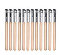 Plmvhpb 12 Pieces Wooden Pencil Extenders Art Pencil Lengthener Crayon Extension with Aluminum Handle for School Office Supplies