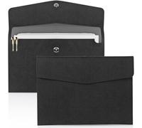Plmvhpb 2Pcs Document File Folder, Waterproof Thin PU Leather A4 Envelope Folder Expanding File Organizer Portfolio Storage Case About 33 X 24cm