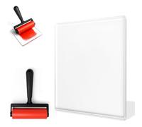 Plmvhpb Gel Printing Pad for Monoprinting,Stamping Texture Art Reusable Gel Plate with Brush for Beginners,Artists Therapy