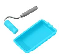 Plmvhpb Woodworking Project Silicone Glue Roller with Tray, 48mmX20mm Roller Handle for Crafts