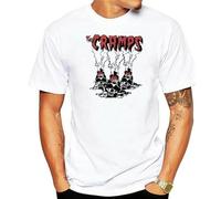 PLNSSCS Cramps Men Cramps Voodoo Skulls T-Shirt White(Small)