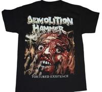 PLNSSCS Demolition Hammer Tortured Existence Thrash Death Metal New Black T-Shirt(Small)