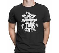 PLNSSCS More Blacks, More Dogs, More Irish Black T-Shirt Bhoys Hail Hail Black(Small)