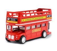 PLNVNVP Bus Toy Double Decker, Bus Double Decker Red Models Toy, 1:64 Scale Pull-Back Car,Models Pull Back City Car Accessories for Kids