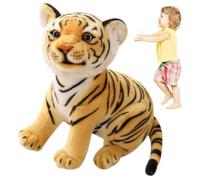 PLNVNVP Tiger Plush Simulation Tiger Plush Toy Realistic Stuffed Animals Tigers Doll Plushie Toys Tigers Birthday for Kids Friends(23cm,Yellow)