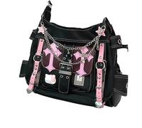 Plocyhko Fairy crossbody bag Grunge Fairy Shoulder Bag kawaii Cute for women with accessories shoulder bag Cyber Grunge Fairy, Black