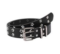 Plocyhko Fairy Grunge Leather Belts Y2K Women Star Punk Goth Buckle Grommet Waist Aesthetic Belt Accessories Fairycore 43'', Black, Large