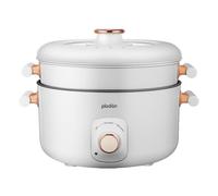 Plodon 1200W 5L Multifunctional Electric Hot Pot with Steamer Non-stick Cooking Pot Slow Cooker with Dual Power Control for Stir Fry Stew Steam Hot pot Fast Boiling [UK Plug]