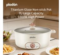 Plodon 1600W 7L Large Multifuntional All-in-One Electric Hot Pot Non-Stick Cooking Pot Slow Cooker for Stir-frying Simmering