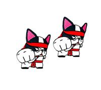 Ploen Set of 2 pcs Mini French Bulldog Puppy Dog Patches Cute Cartoon logo2 Patches Sew Iron on Embroidered Applique Badge Sign Patch Clothing DIY Costume