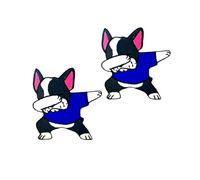 Ploen Set of 2 pcs Mini French Bulldog Puppy Dog Patches Cute Cartoon logo3 Patches Sew Iron on Embroidered Applique Badge Sign Patch Clothing DIY Costume