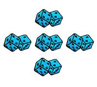 Ploen Set of 5 Tiny Mini Cool Blue Pair of dice Patches Logo1 Cute Cartoon sew Iron on Embroidered Applique Badge Sign Patches Clothing DIY Costume