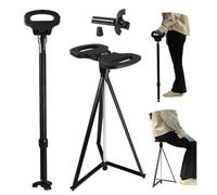 PLOGGING Walking Stick Portable Folding Walking Sticks for Adults Sturdy Tripod Seat Cane Lightweight Walking Cane for Elderly Outdoor Travel