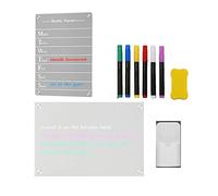 Plomevry 2 PCS Clear Acrylic Dry Erase Board Acrylic Dry Erase Board for Fridge, 12X8Inch Magnetic Weekly Meal Planner