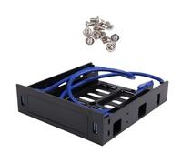 Plomevry 2 X USB 3.0 Front Panel with 3.5Inch Device/HDD or 2.5Inch SSD/HDD to 5.25 Floppy to Optical Drive Bay Tray Bracket