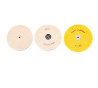 Plomevry 3-Piece 6-Inch Mirror Polishing Wheel Set Cotton Wheel for Bench Grinder Tools with 1/2 Inch Arbor Hole