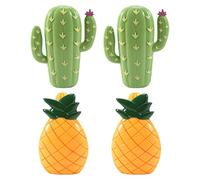 Plomevry 4 Pcs Beach Towel Clips Plastic Large Beach Towels Clips for Beach Clothes Lines Pineapple Cactus Decorative Travel Clip