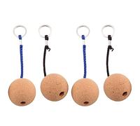 Plomevry 4Pcs Floating Cork Ball Keyrings,50mm Key Float Water Sport Accessories for Surfing Swimming Diving Fishing Sailing Boat