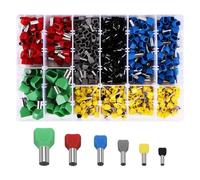 Plomevry 780Pcs Dual Bootlace Ferrule Teminator Kit Electrical Crimp Dual Entry Cord End Wire Terminal Connector