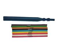 Plomevry 9 Pieces 100 x 4 x 1mm Fiber Whetstone Super Ceramic Whetstone for Mold Polishing + 1 Piece Clamp Bracket