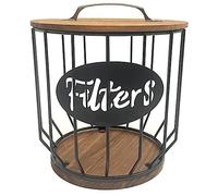 Plomevry Coffee Filter Holder Storage and Dispenser, Holds 500 Coffee Filters, + Metal