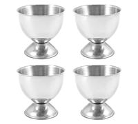 Plomevry Egg Cups Set Stainless Steel Eggs Hard Boiled Eggs and Soft Tray Tool Holders Kitchen, Silver