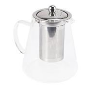 Plomevry Glass Teapot with Stainless Steel Removable Infuser for Loose Leaf Tea, Bonus Tea Kettle & Infuser Coaster, 950Ml