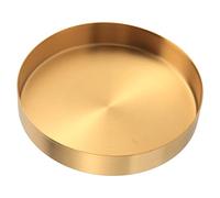 Plomevry Gold Decorative Tray, Organizer for Vanity, Bathroom, Dress, Matte Brass, 4.9 Inch