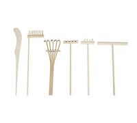 Plomevry Mini Japanese Rake Bamboo Tool Set, Wooden Sand Play Therapy Toy Kit for Spiritual Peace