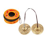 Plomevry Yoga Cymbals Brass Cymbal Bell Chimes Tibetan Buddhist Style Yoga Accessory Instrument Cymbals,C