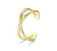 PLOMFOV 14K Gold Filled Toe Rings for Women Adjustable Non Tarnish Solid Real Ring