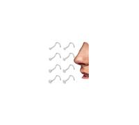 PLOMFOV 8PCS Titanium Nose Rings Studs 20G/18G Corkscrew Nose Ring L Shaped Nose Studs 6A Diamond CZ Silver&Gold Hypoallergenic Nose Piercing Jewelry for Women Men 1.5mm 2mm 2.5mm 3mm, 18G-Screw